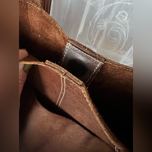 Genuine Leather KIKO Brown Leather Suede Tote Shoulder Bag Purse Like New - Picture 12 of 16